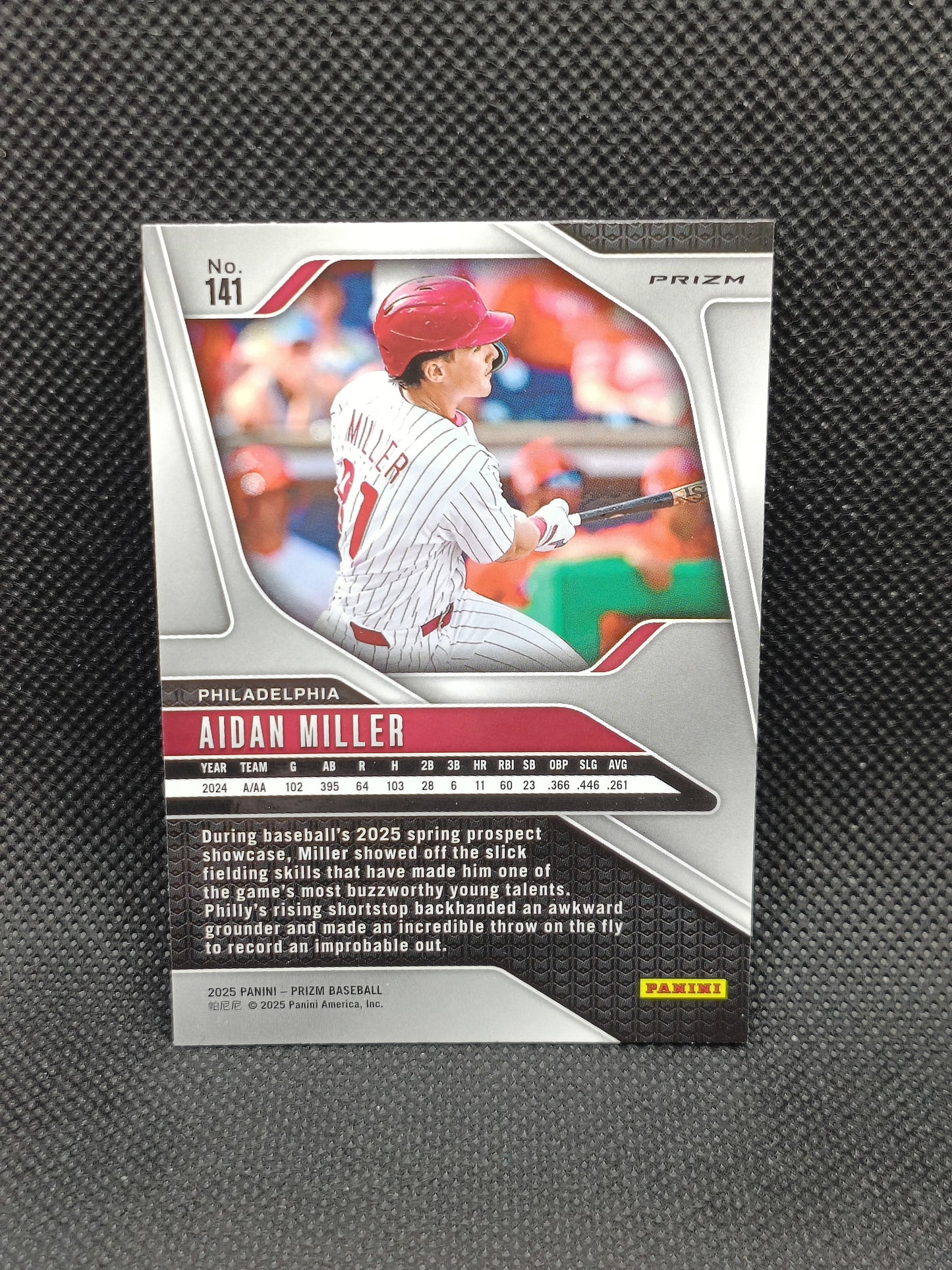 Aidan Miller - 2025 Panini Prizm Pink Ice - Philadelphia Phillies