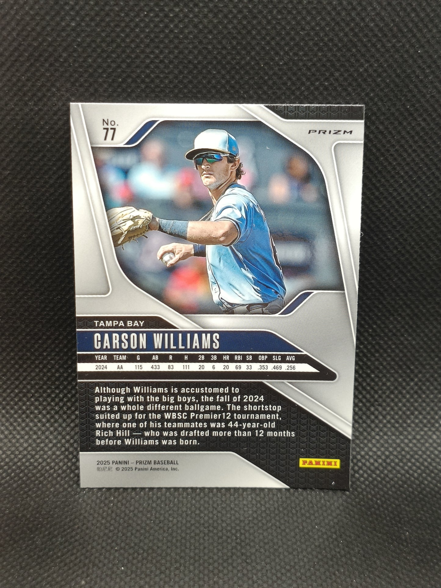 Carson Williams - 2025 Panini Prizm Pink Ice - Tampa Bay Rays