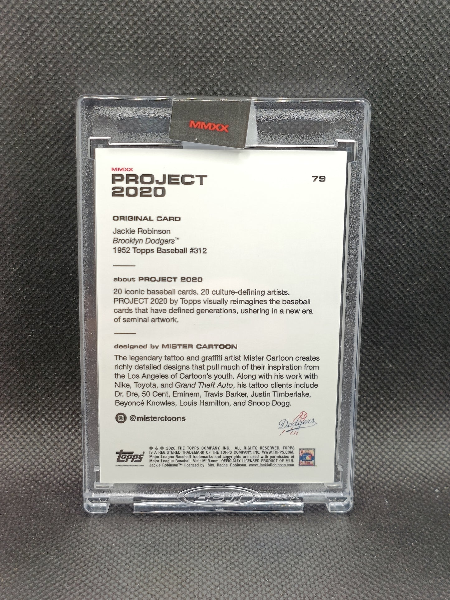 Jackie Robinson - Topps Project 2020 Mister Cartoon - Print Run 11,643 - Brooklyn Dodgers
