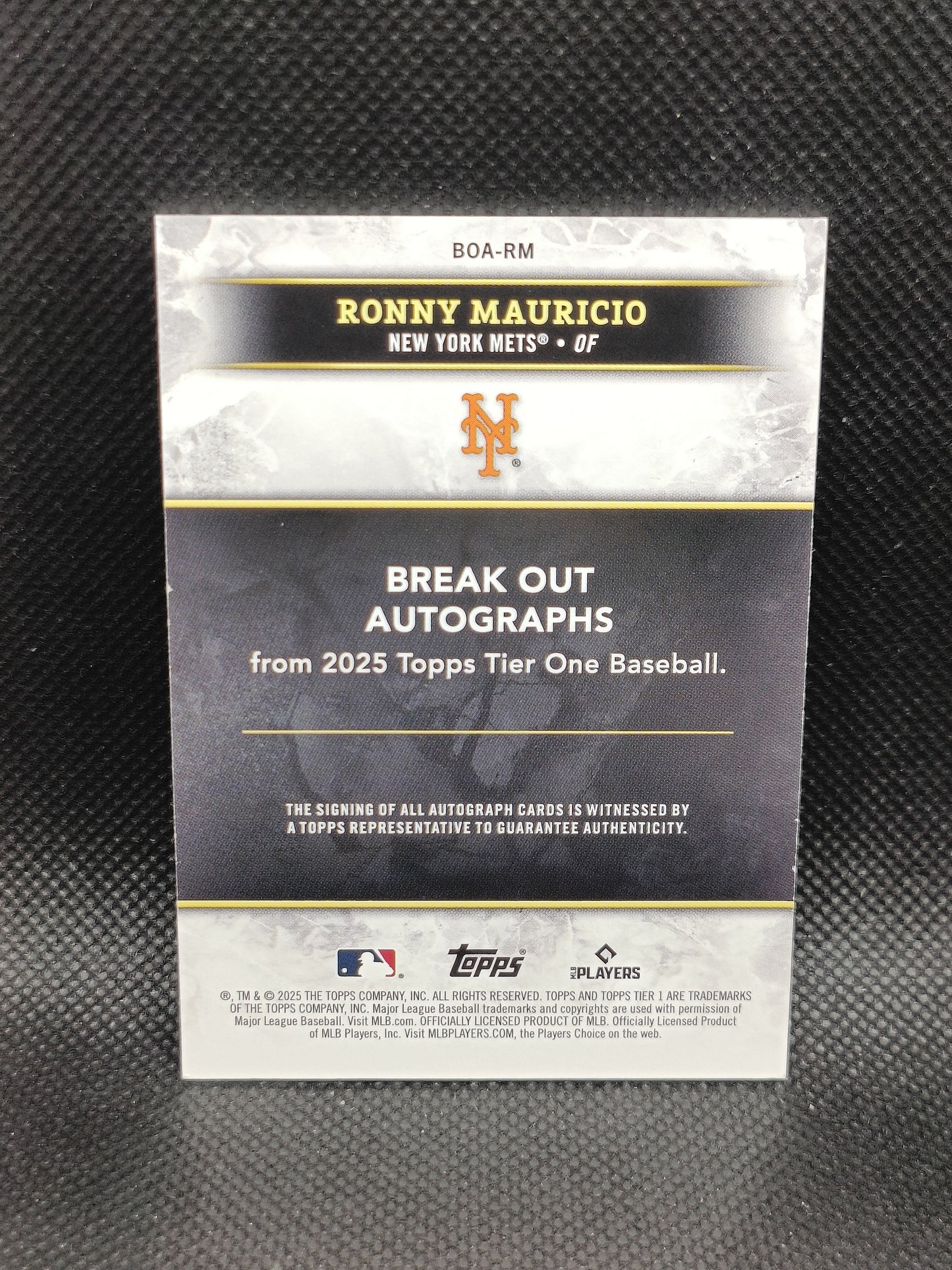 Ronny Mauricio - 2025 Topps Tier One Auto /149 - New York Mets