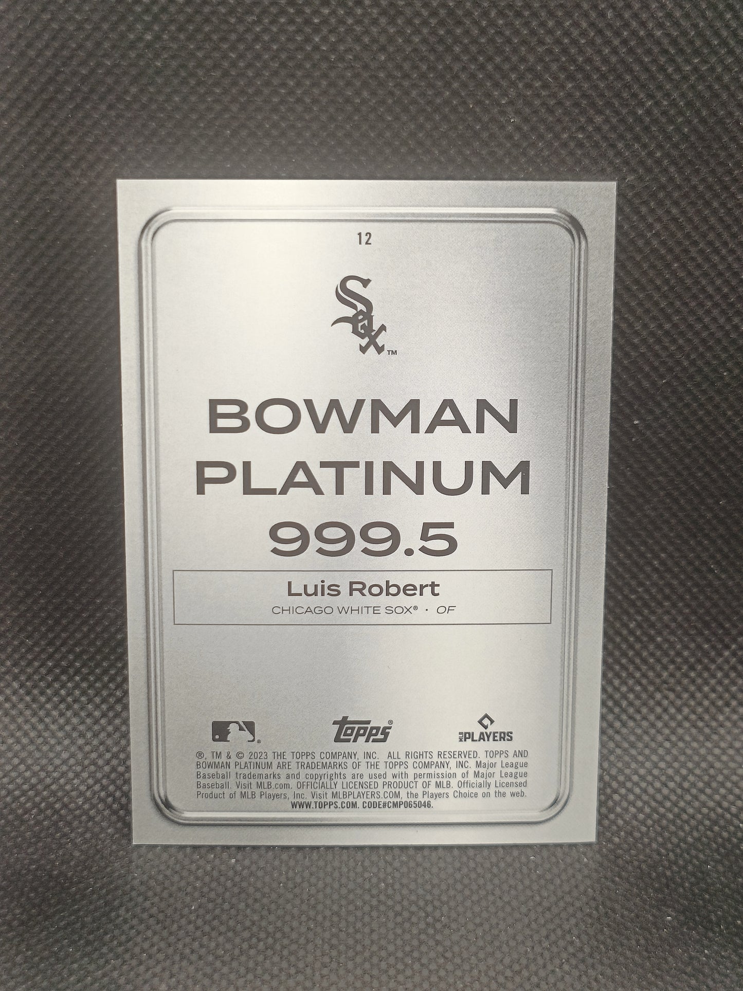 Luis Robert - 2023 Bowman Platinum Bar Foil /75 - Chicago White Sox