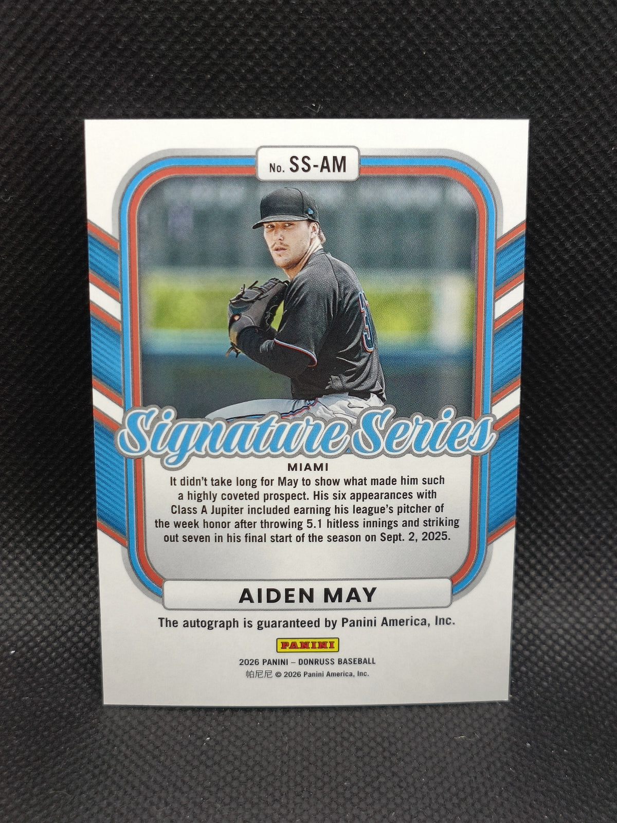 Aiden May - 2026 Panini Donruss Signature Series Auto - Miami Marlins