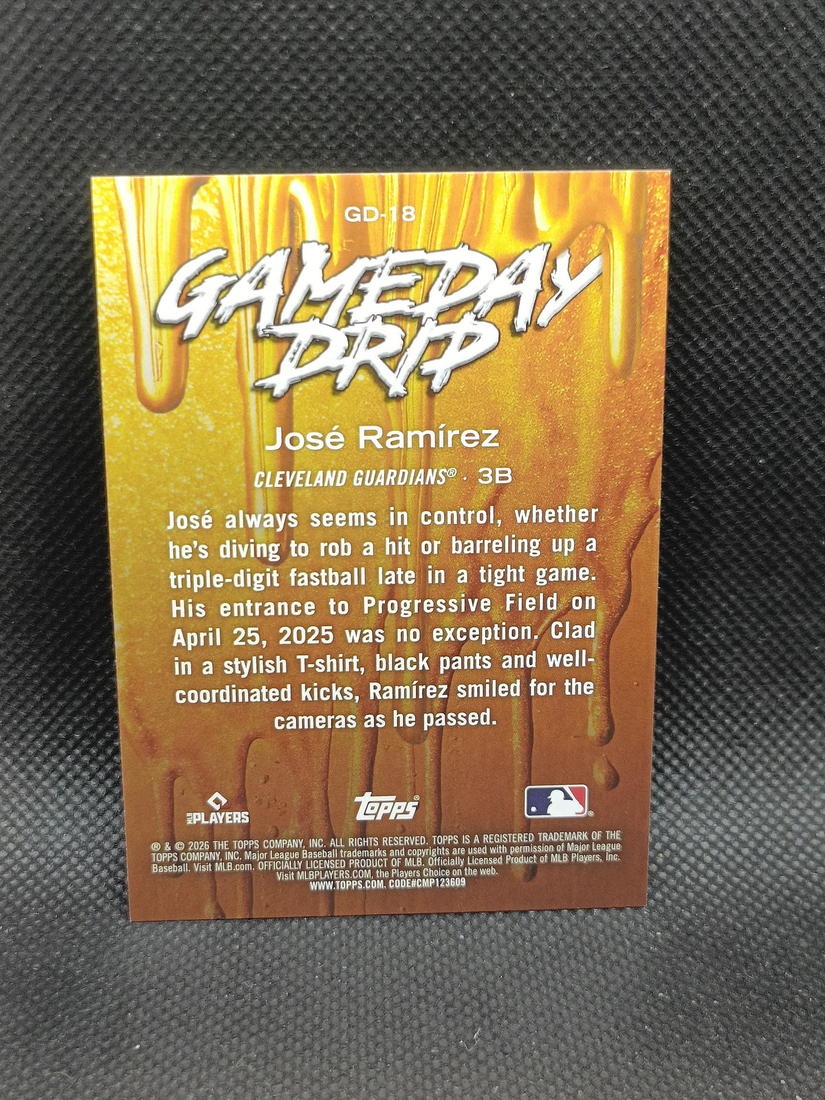 Jose Ramirez - 2026 Topps Series One Celebration Gameday Drip - Cleveland Guardians