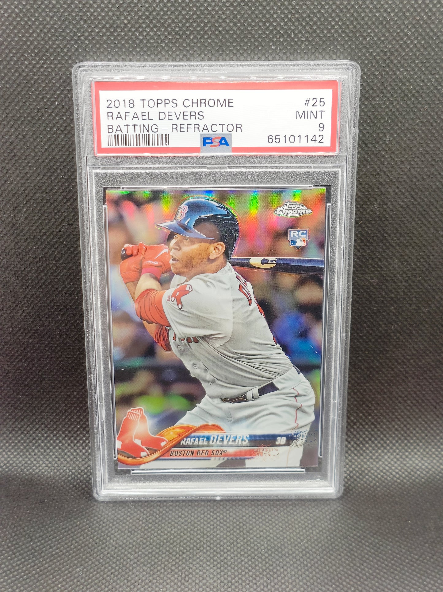 Rafael Devers - 2018 Topps Chrome Rookie Refractor - PSA 9 - Boston Red Sox