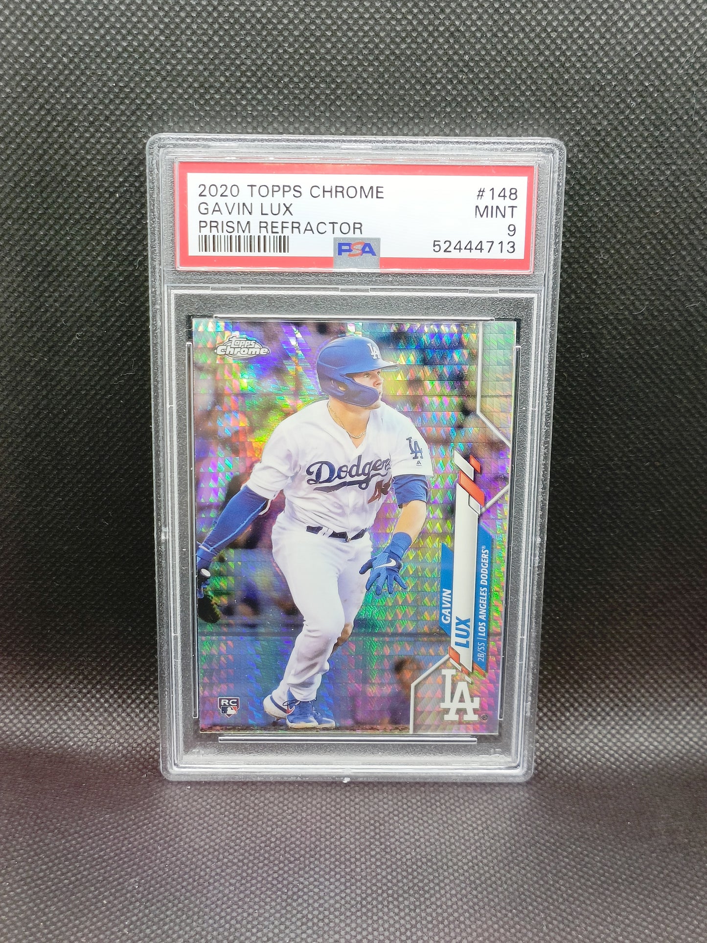 Gavin Lux - 2020 Topps Chrome Prism Refractor Rookie - PSA 9 - LA Dodgers