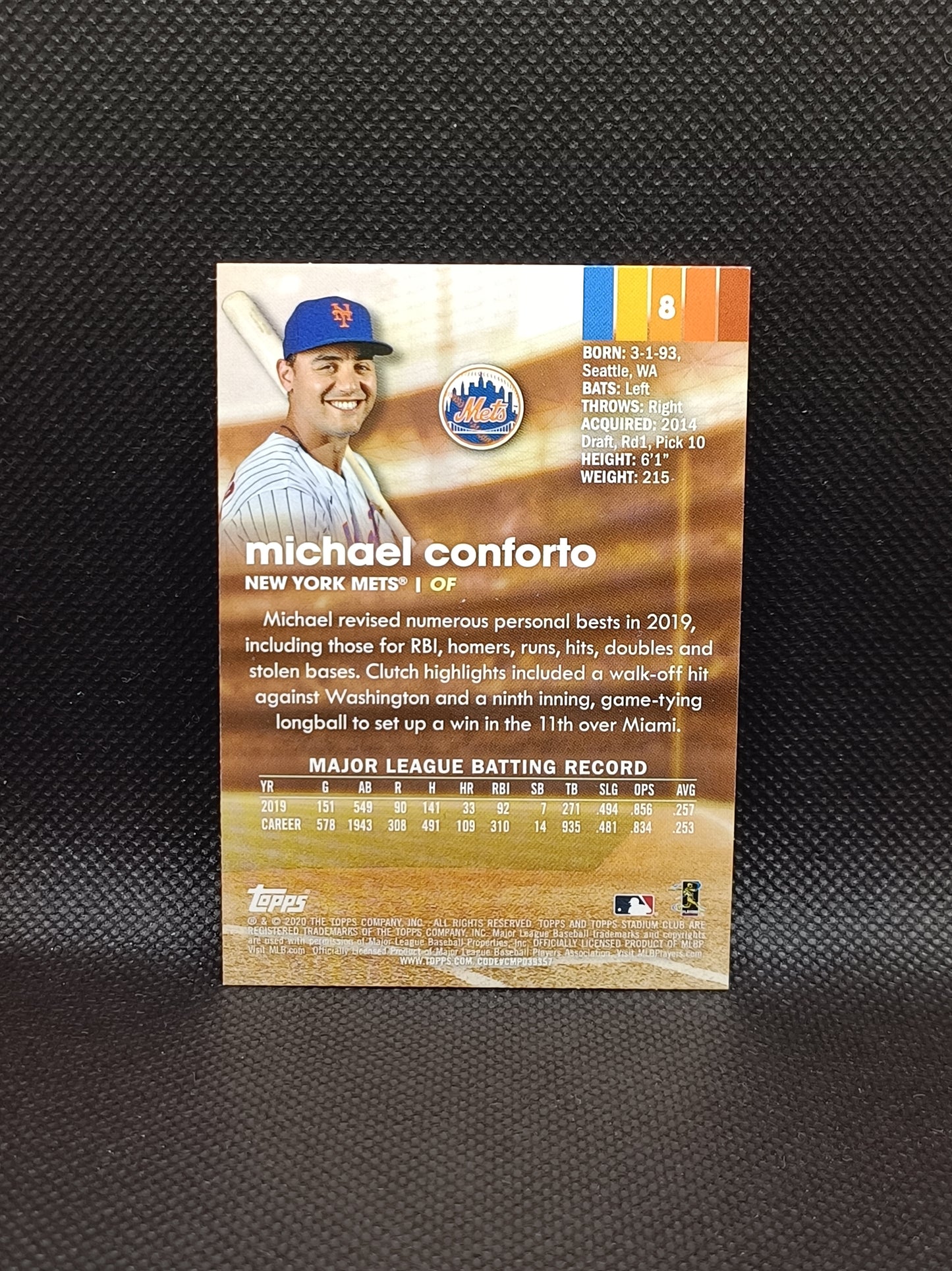 Michael Conforto - 2020 Topps Stadium Club Sepia - New York Mets