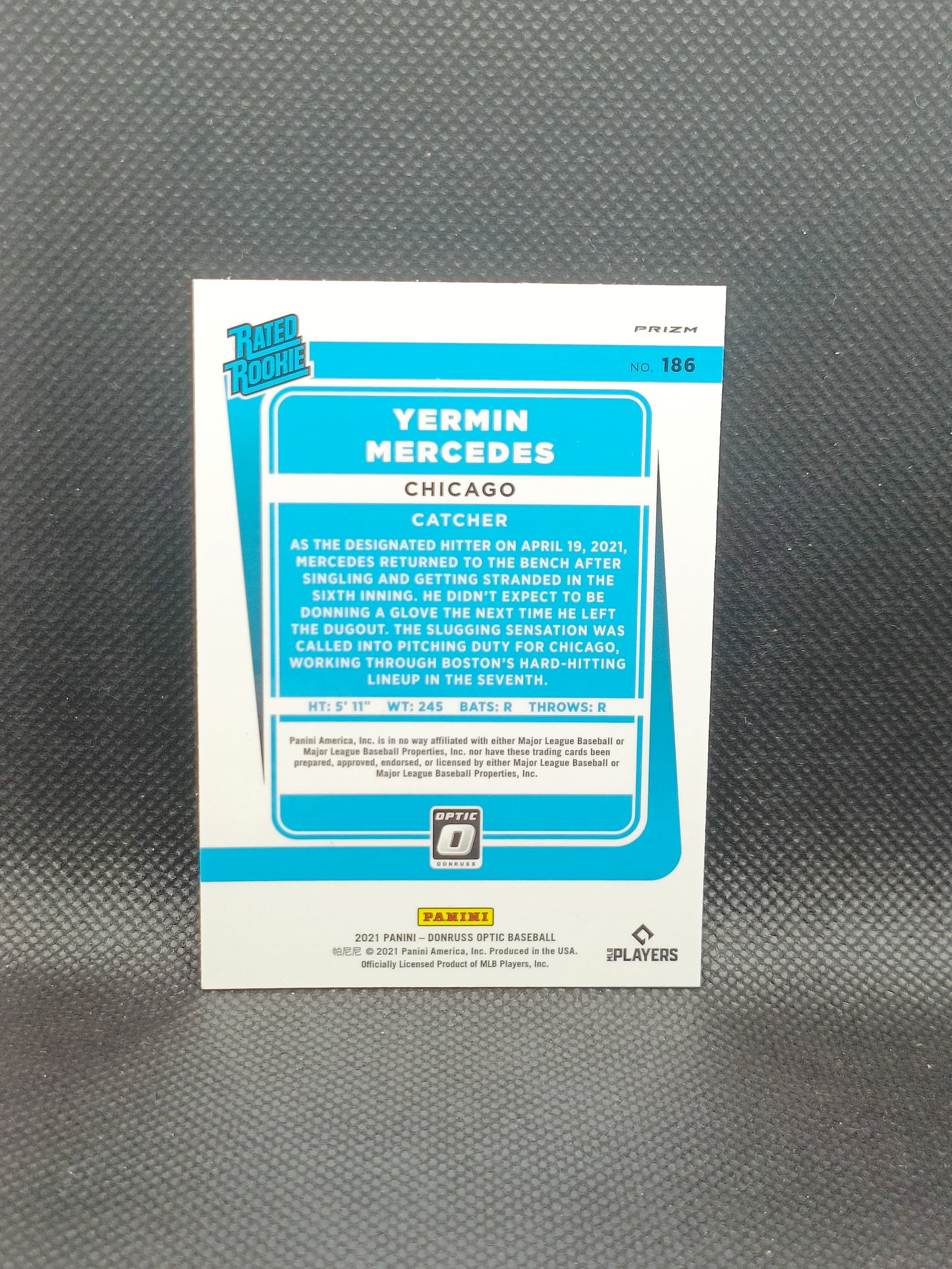 Yermin Mercedes - 2021 Panini Donruss Optic Rookie Carolina Blue - Chicago White Sox