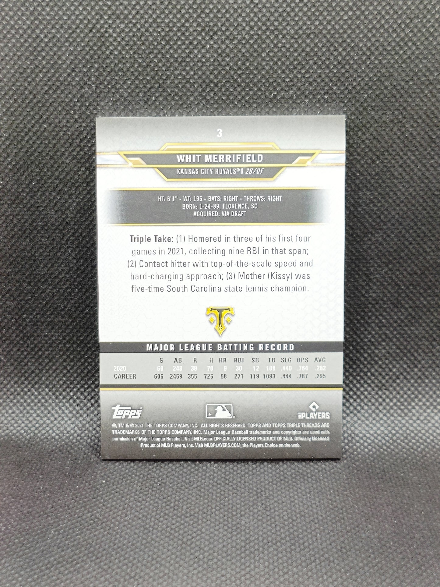 Whit Merrifield - 2021 Topps Triple Threads Emerald /259 - Kansas City Royals