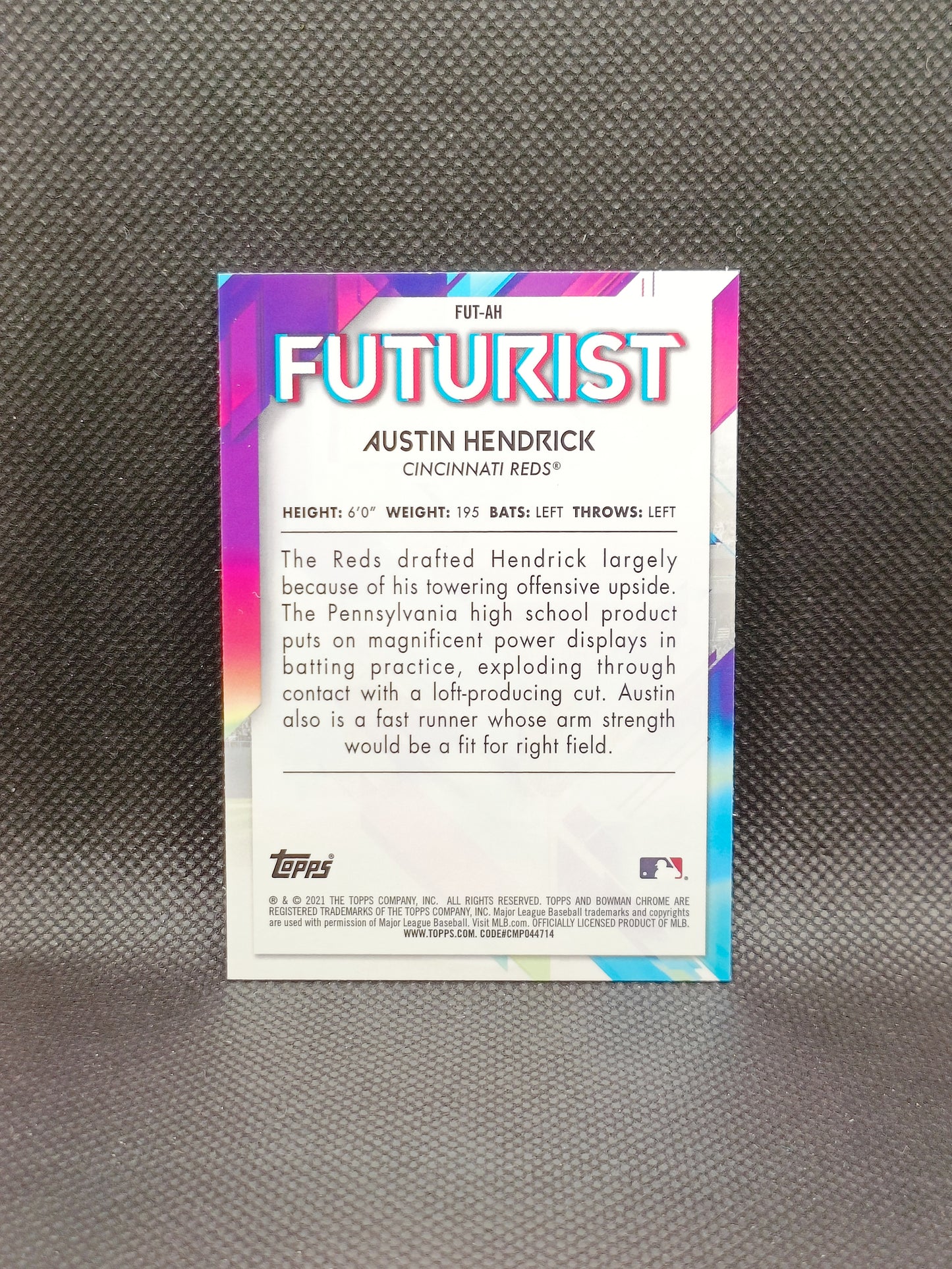 Austin Hendrick - 2021 Bowman Chrome Futurist Mojo Insert - Cincinnati Reds