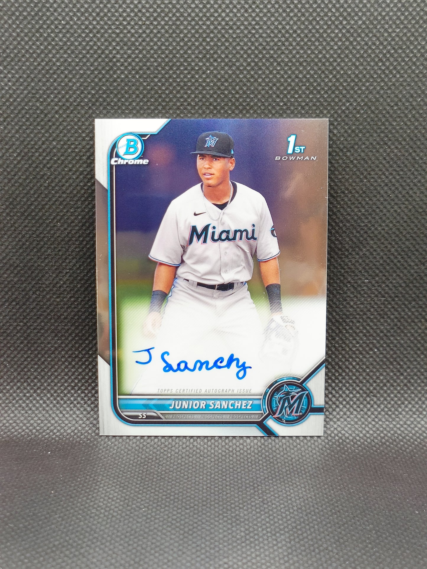 Junior Sanchez - 2022 Bowman Chrome 1st Bowman Auto - Miami Marlins