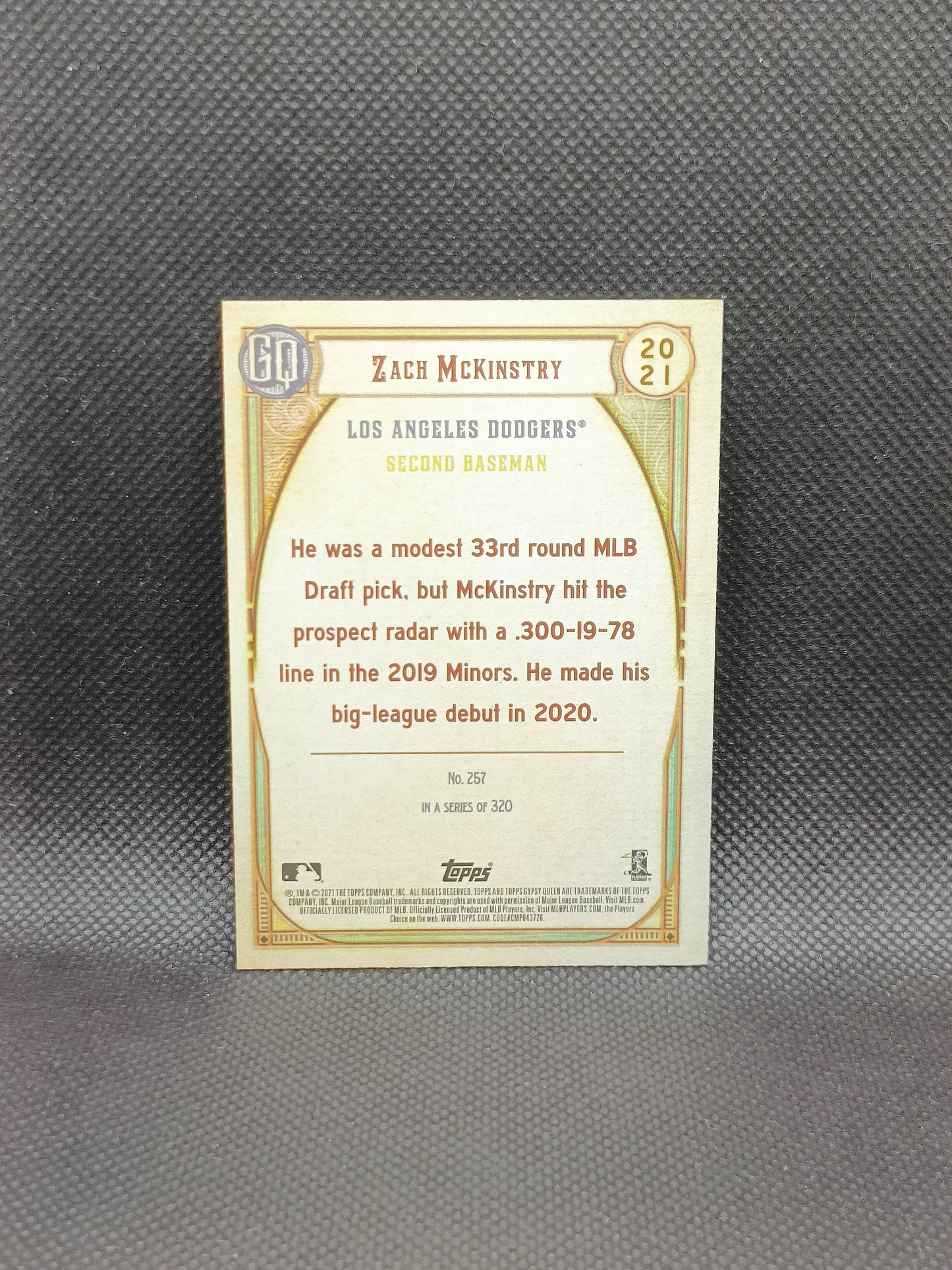 Zach McKinstry - 2021 Topps Gypsy Queen Rookie Green - LA Dodgers
