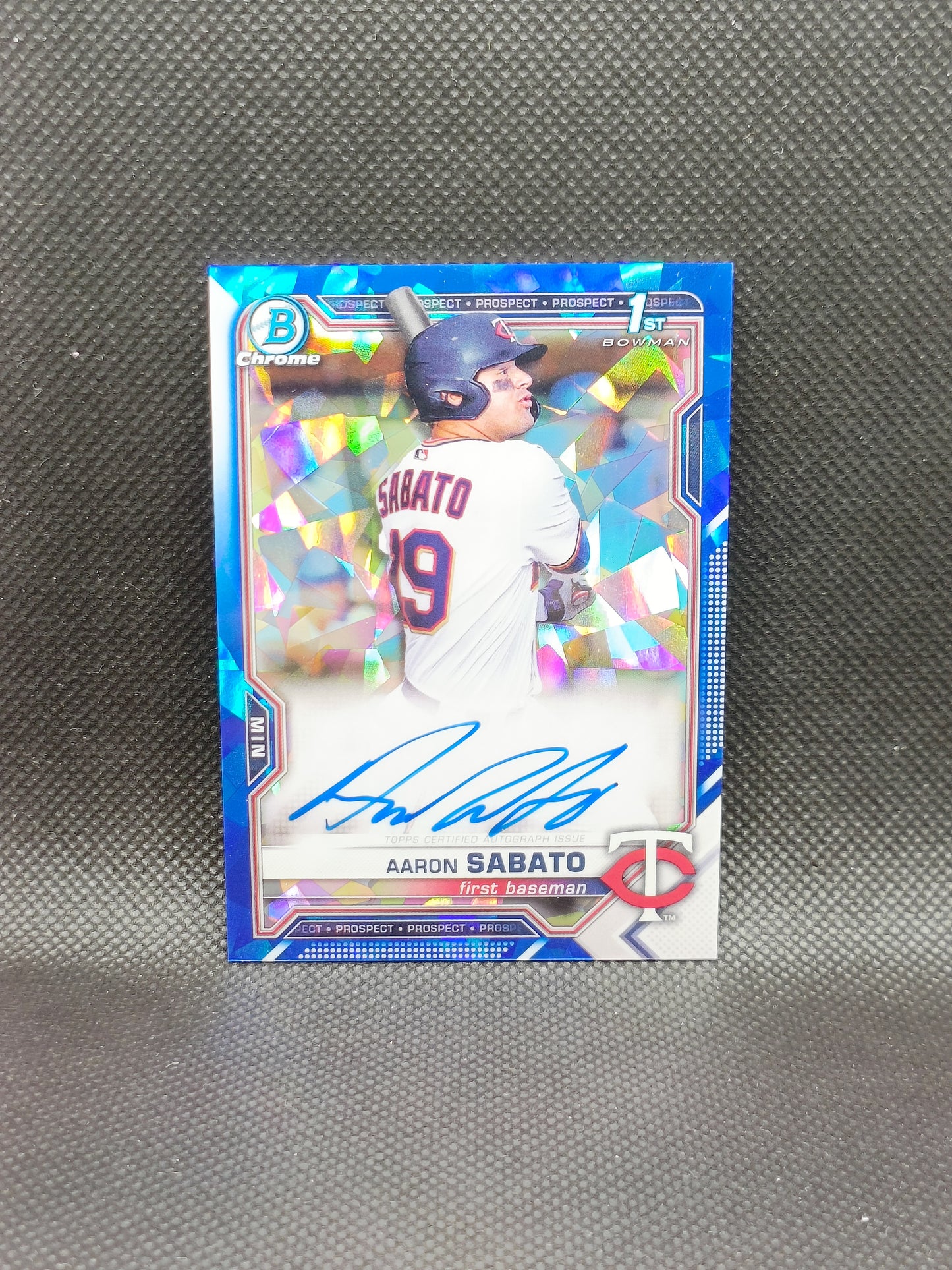 Aaron Sabato - 2021 Bowman Chrome Sapphire Edition 1st Bowman Auto - Minnesota Twins