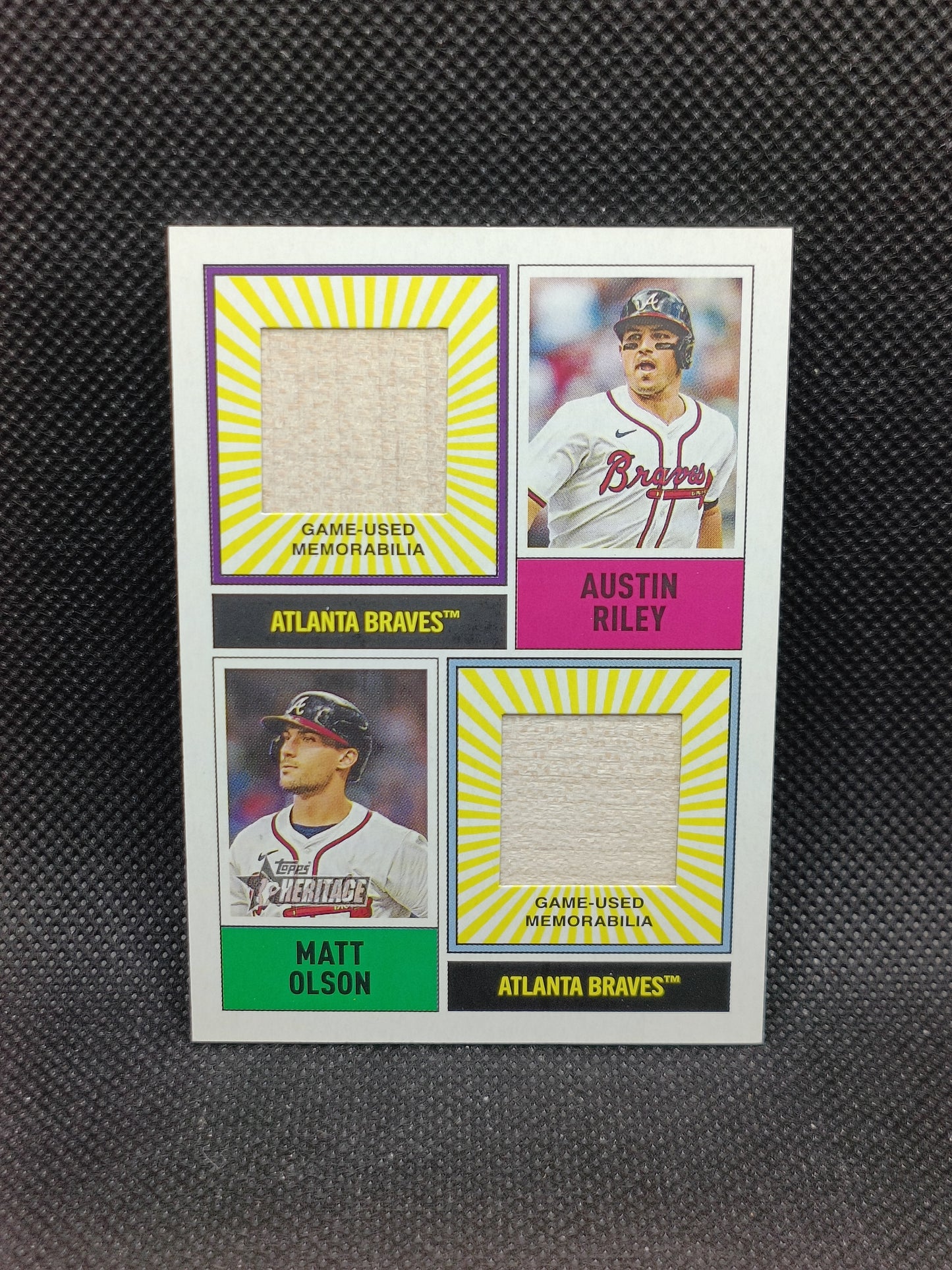 Austin Riley & Matt Olson - 2025 Topps Heritage Dual Relic - Atlanta Braves