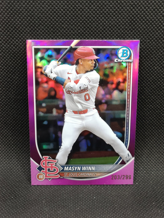 Masyn Winn - 2025 Bowman Chrome Fuchsia Refractor /299 - St Louis Cardinals