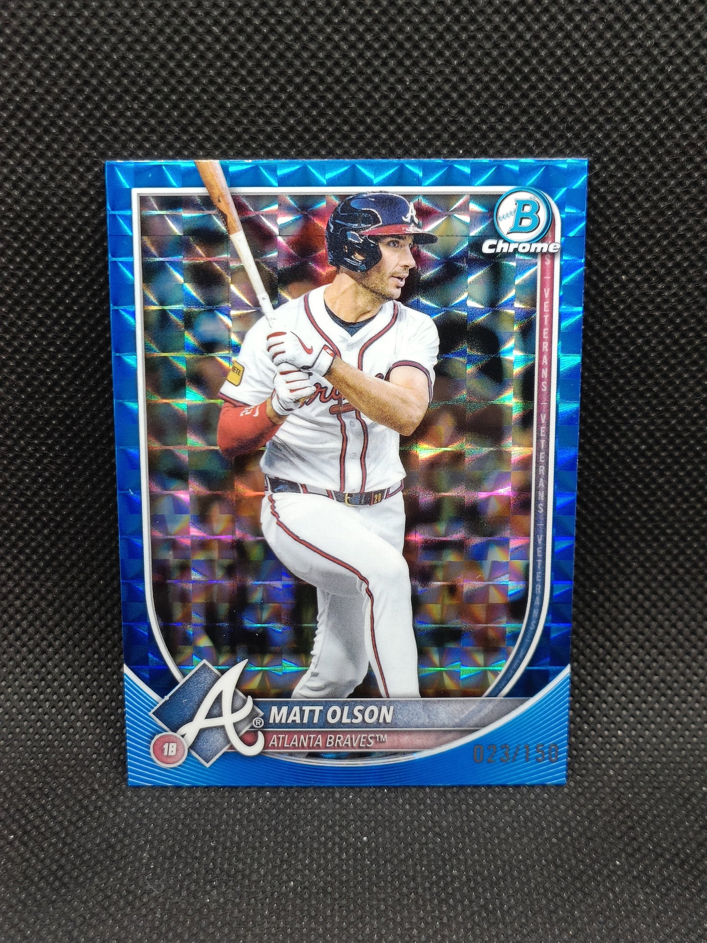 Matt Olson - 2025 Bowman Chrome Blue Geometric Refractor /150 - Atlanta Braves