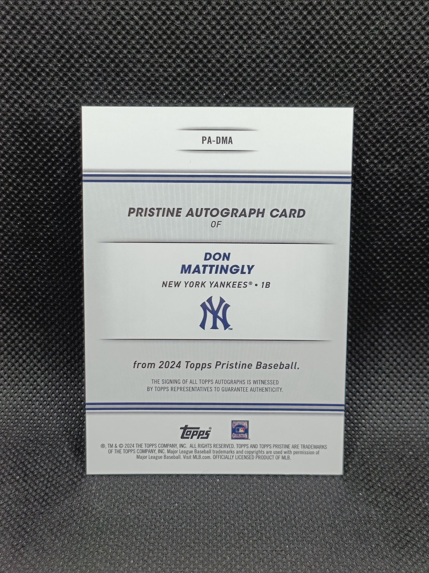 Don Mattingly - 2024 Topps Pristine Auto - New York Yankees