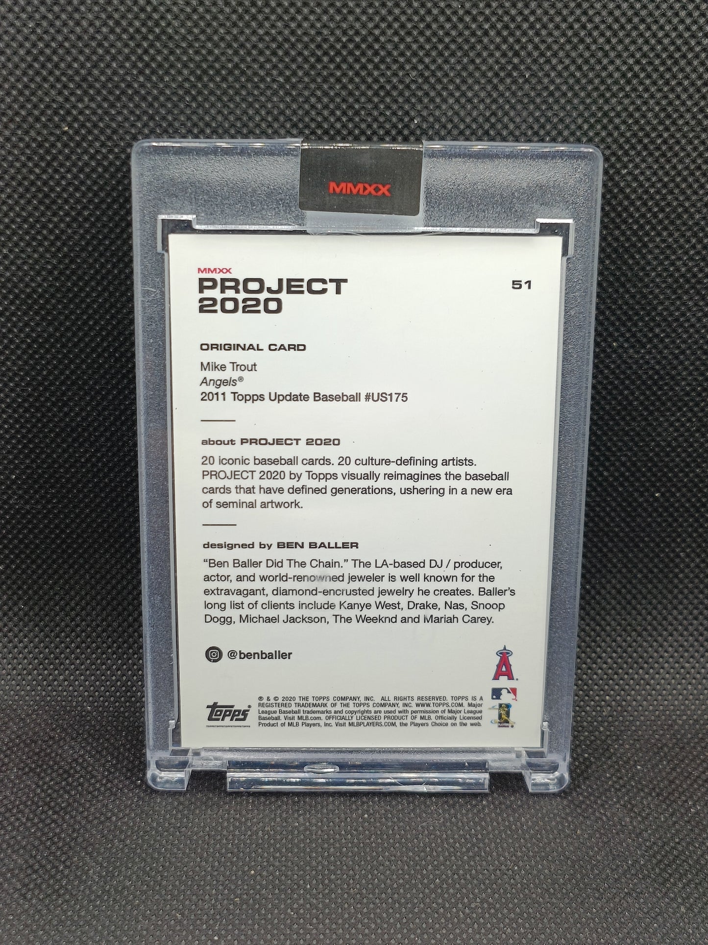 Mike Trout - Topps Project 2020 Ben Baller - Print Run 34,950 - LA Angels