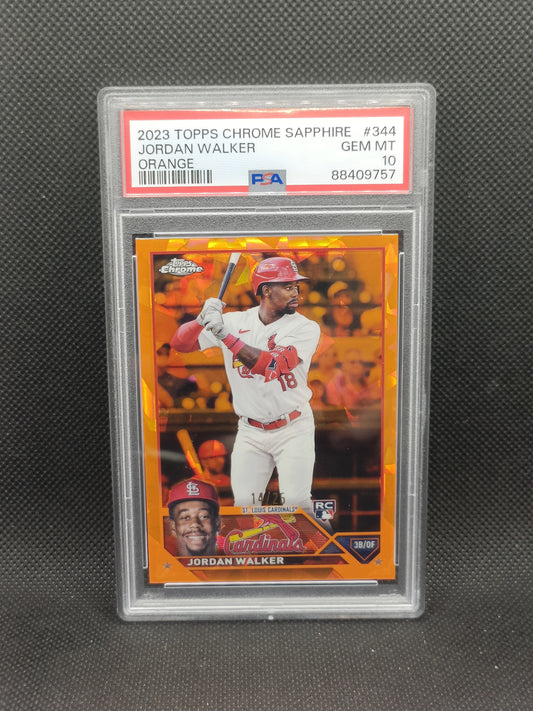 Jordan Walker - 2023 Topps Chrome Sapphire Edition Rookie Orange /25 - PSA 10 - St Louis Cardinals