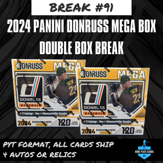 Break #91 - 2024 Panini Donruss Mega Box - 2 Box Break - Full PYT