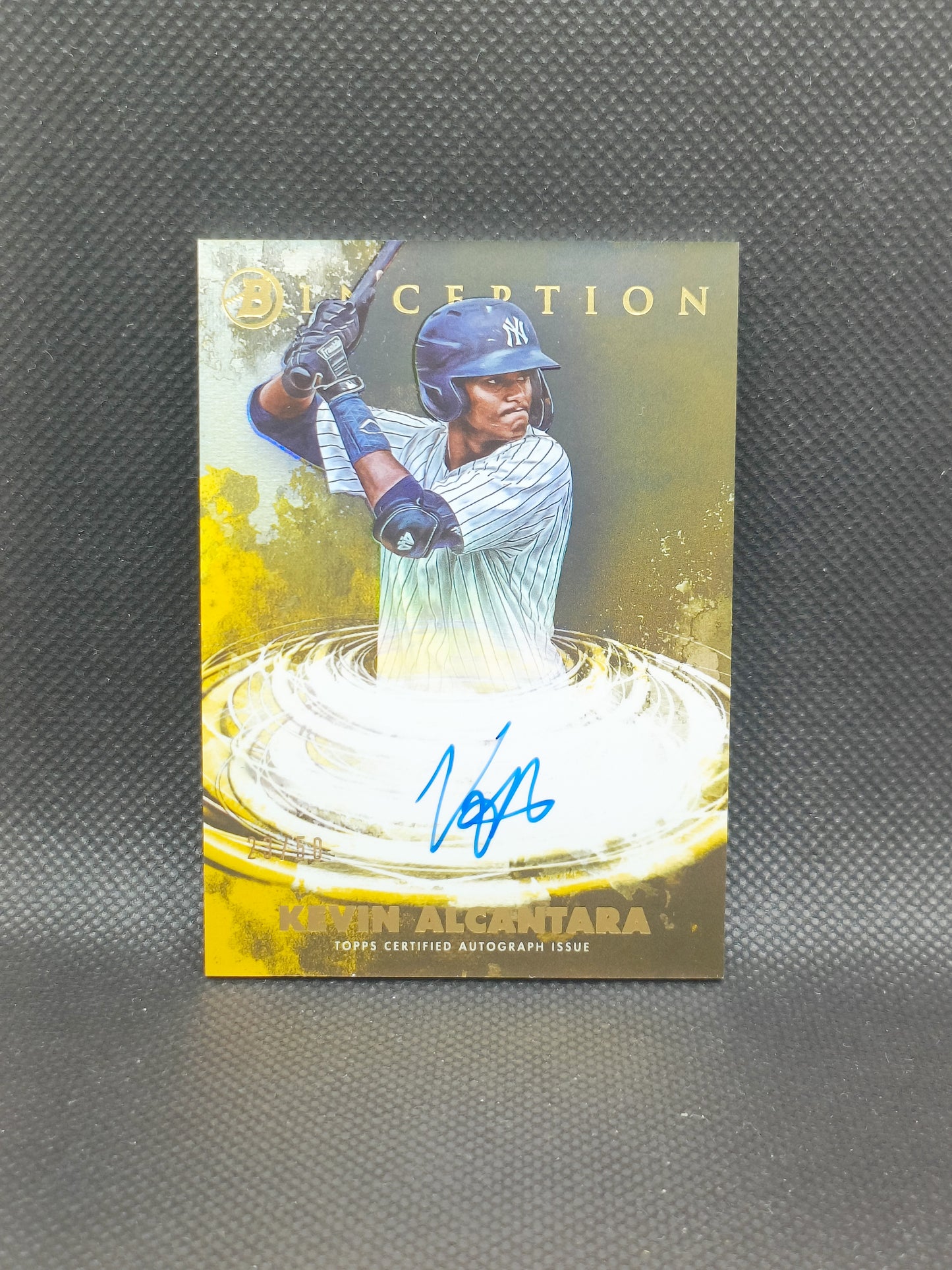 Kevin Alcantara - 2021 Bowman Inception Primordial Prospects Auto Gold /50 - New York Yankees