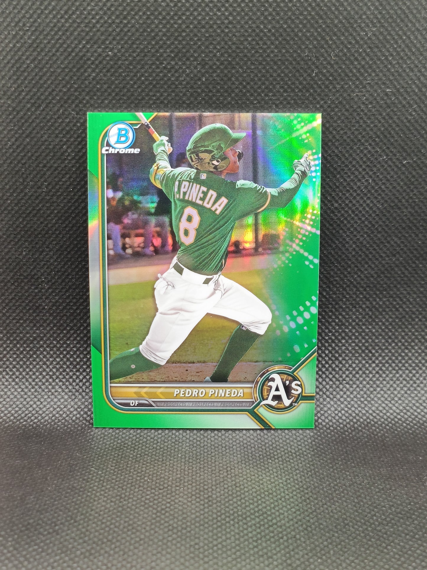 Pedro Pineda - 2022 Bowman Chrome Green Refractor /99 - Oakland Athletics