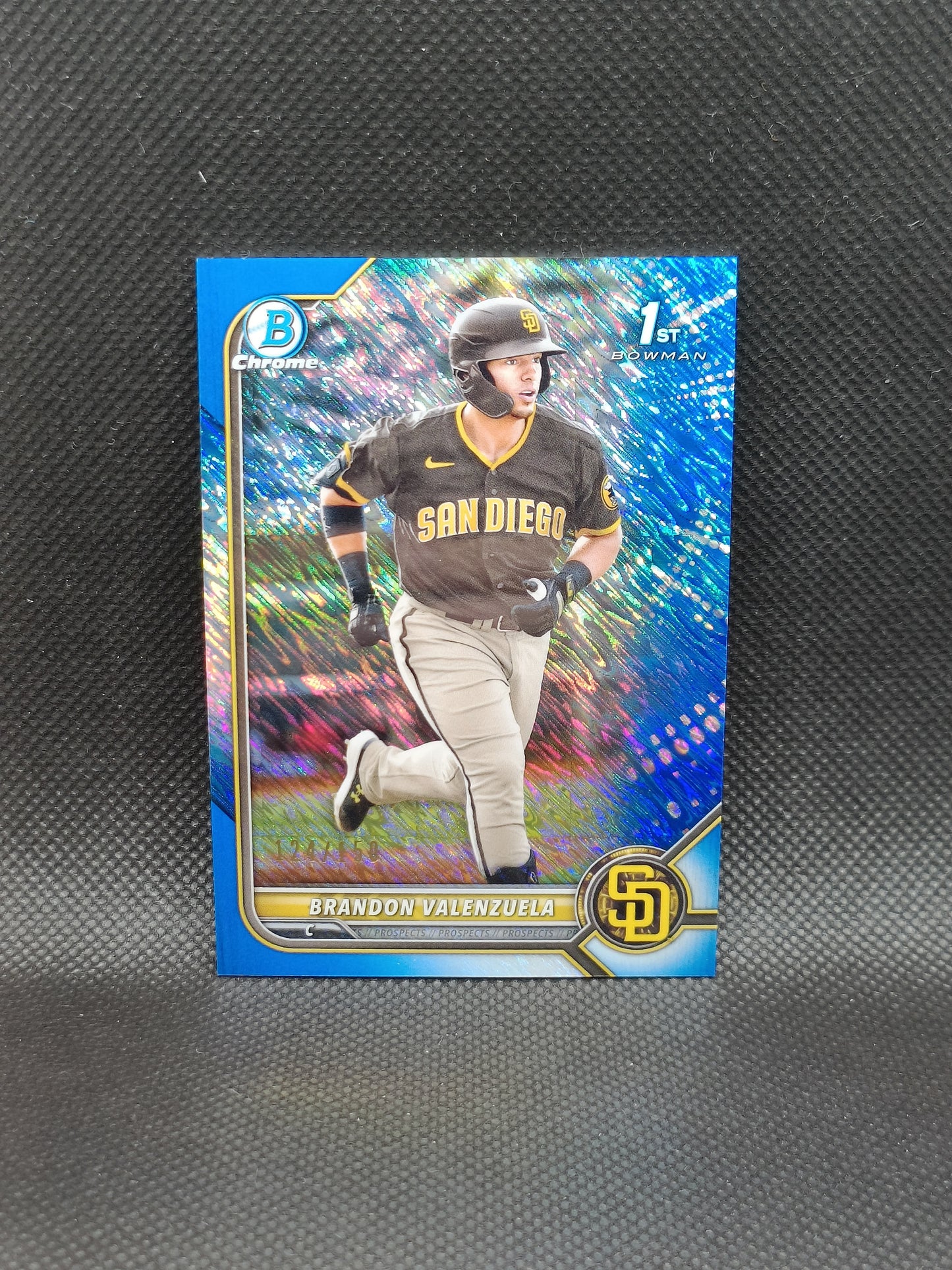 Brandon Valenzuela - 2022 Bowman Chrome 1st Bowman Blue Shimmer Refractor /150 - San Diego Padres