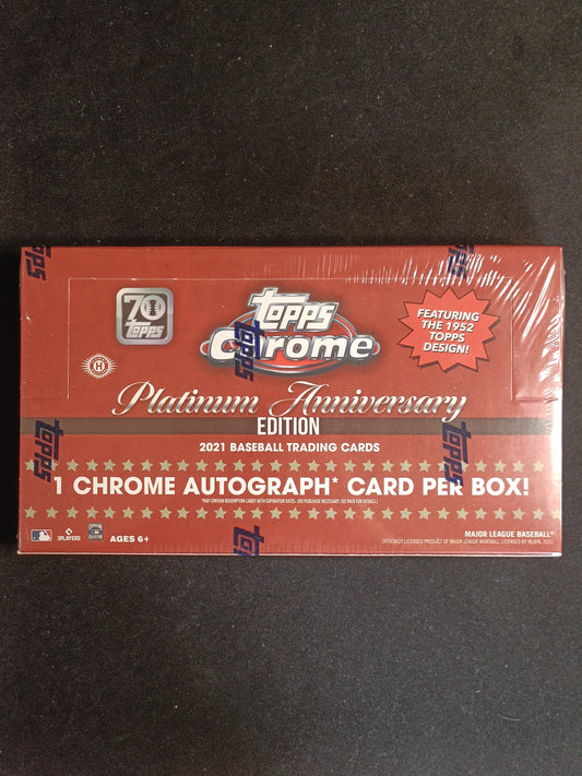 2021 Topps Chrome Platinum Anniversary Edition Hobby Box - 1 Auto