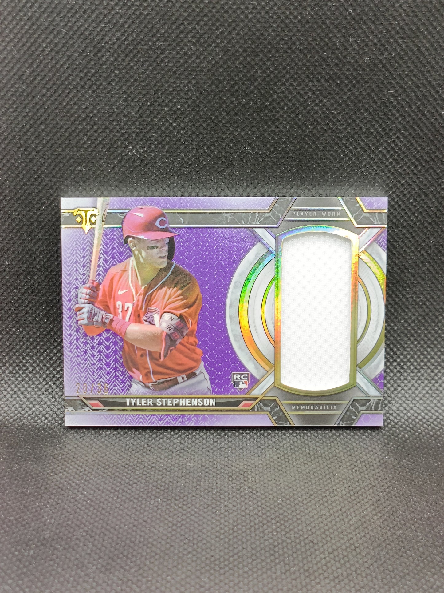 Tyler Stephenson - 2021 Topps Triple Threads Rookie Jumbo Relic Amethyst /36 - Cincinnati Reds