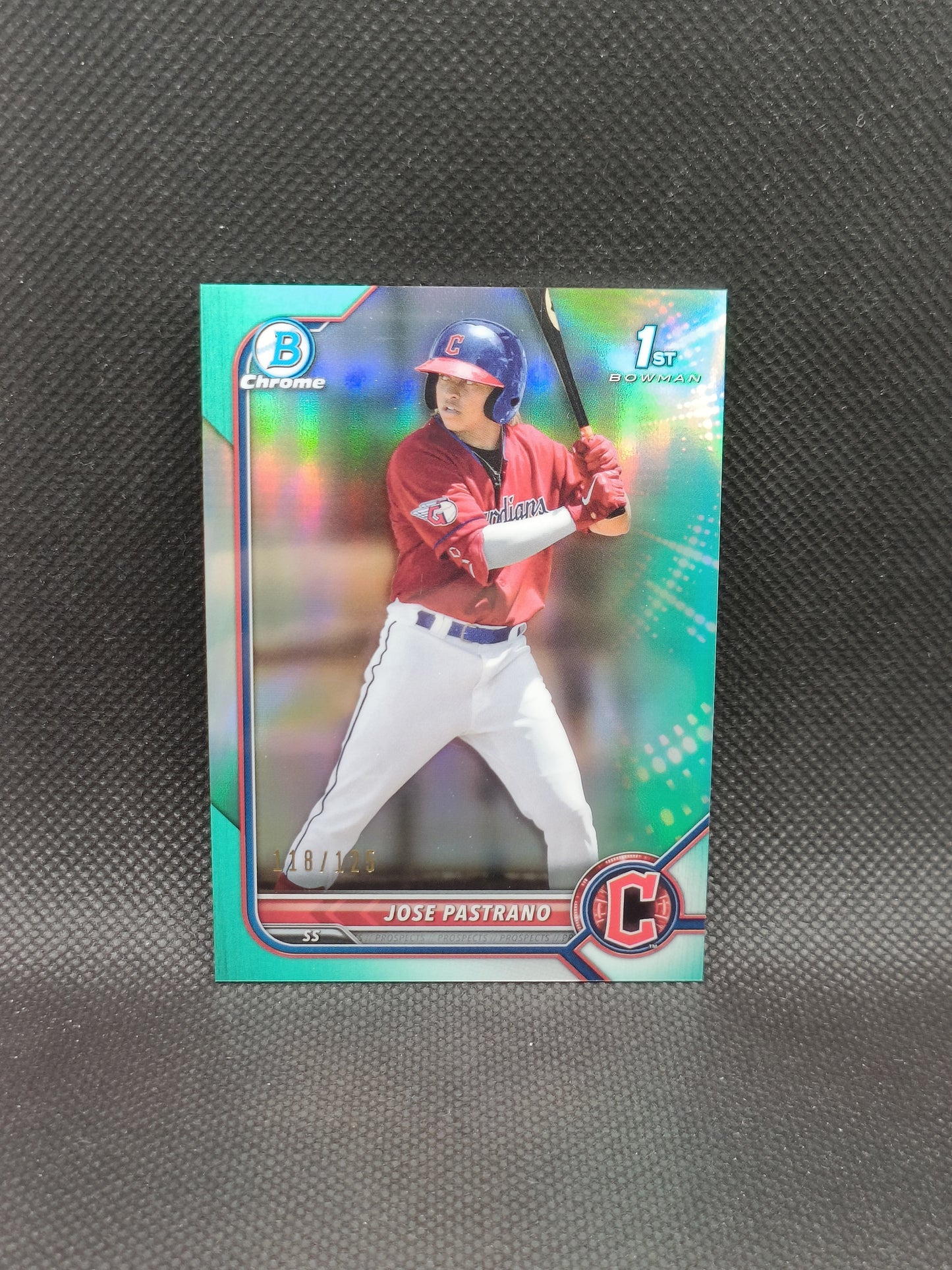 Jose Pastrano - 2022 Bowman Chrome 1st Bowman Aqua Refractor /125 - Cleveland Guardians