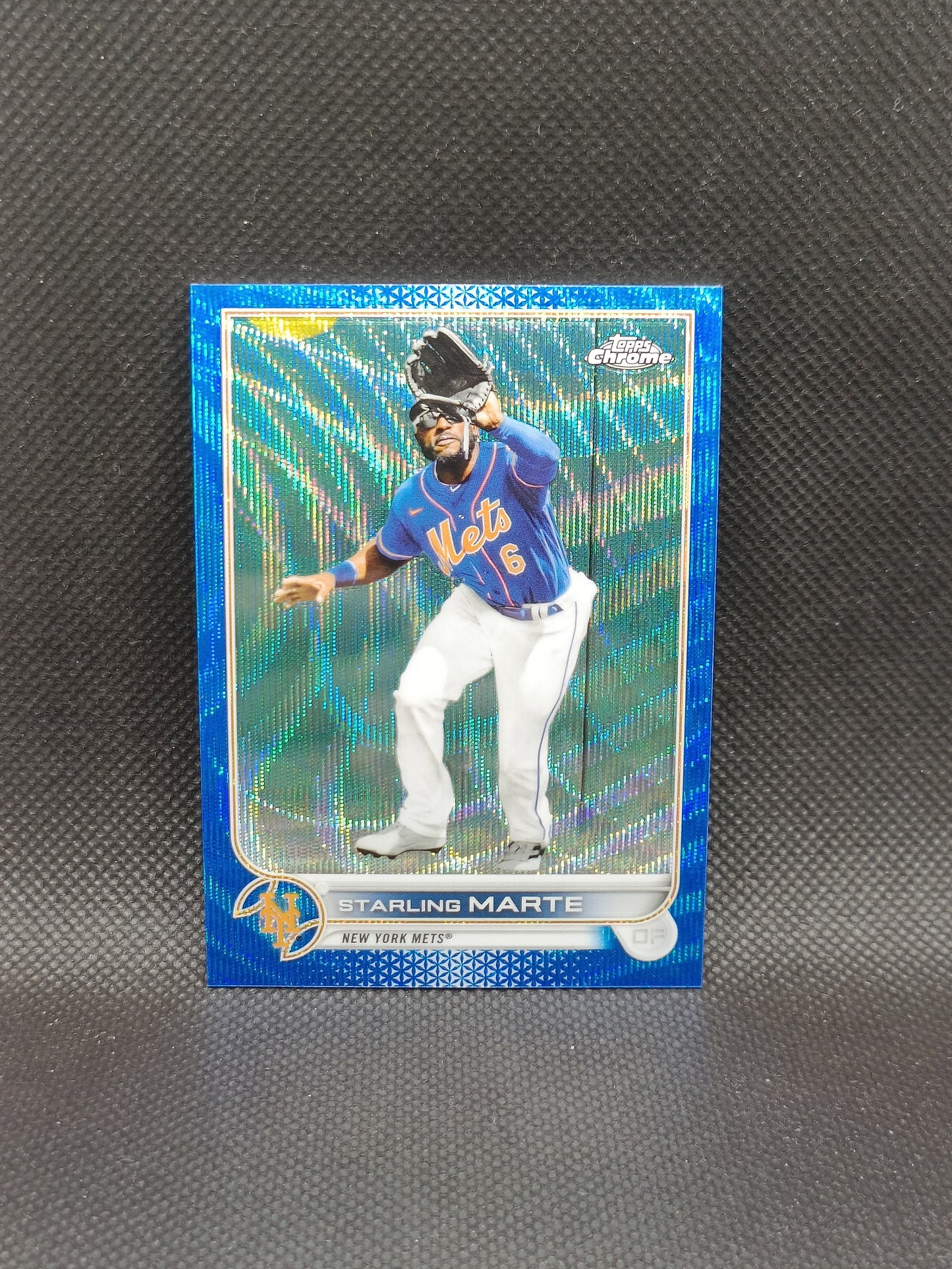 Starling Marte - 2022 Topps Chrome Blue Wave Refractor /75 - New York Mets