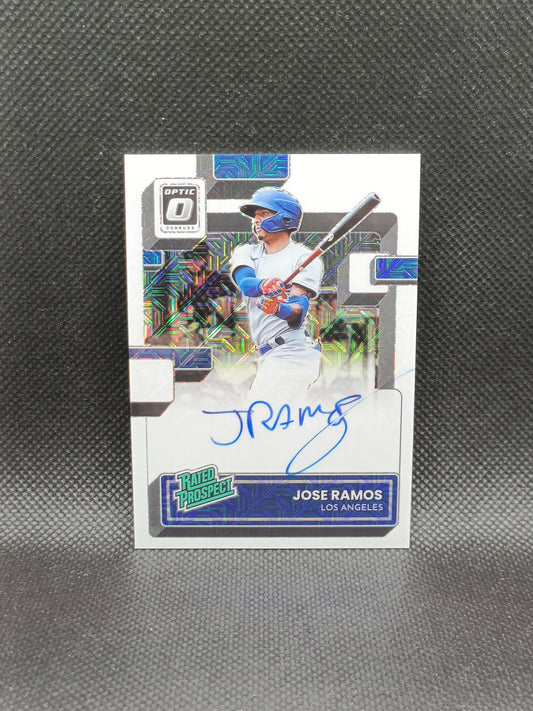 Jose Ramos - 2022 Panini Donruss Optic Baseball Auto /49 - LA Dodgers