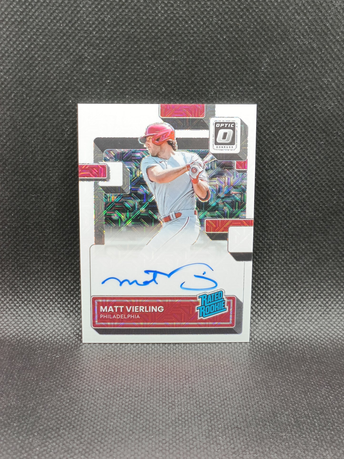 Matt Vierling - 2022 Panini Donruss Optic Baseball Rookie Auto /99 - Philadelphia Phillies