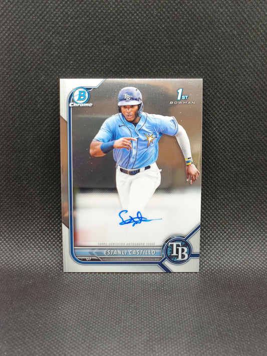 Estanli Castillo - 2022 Bowman Chrome 1st Bowman Auto - Tampa Bay Rays