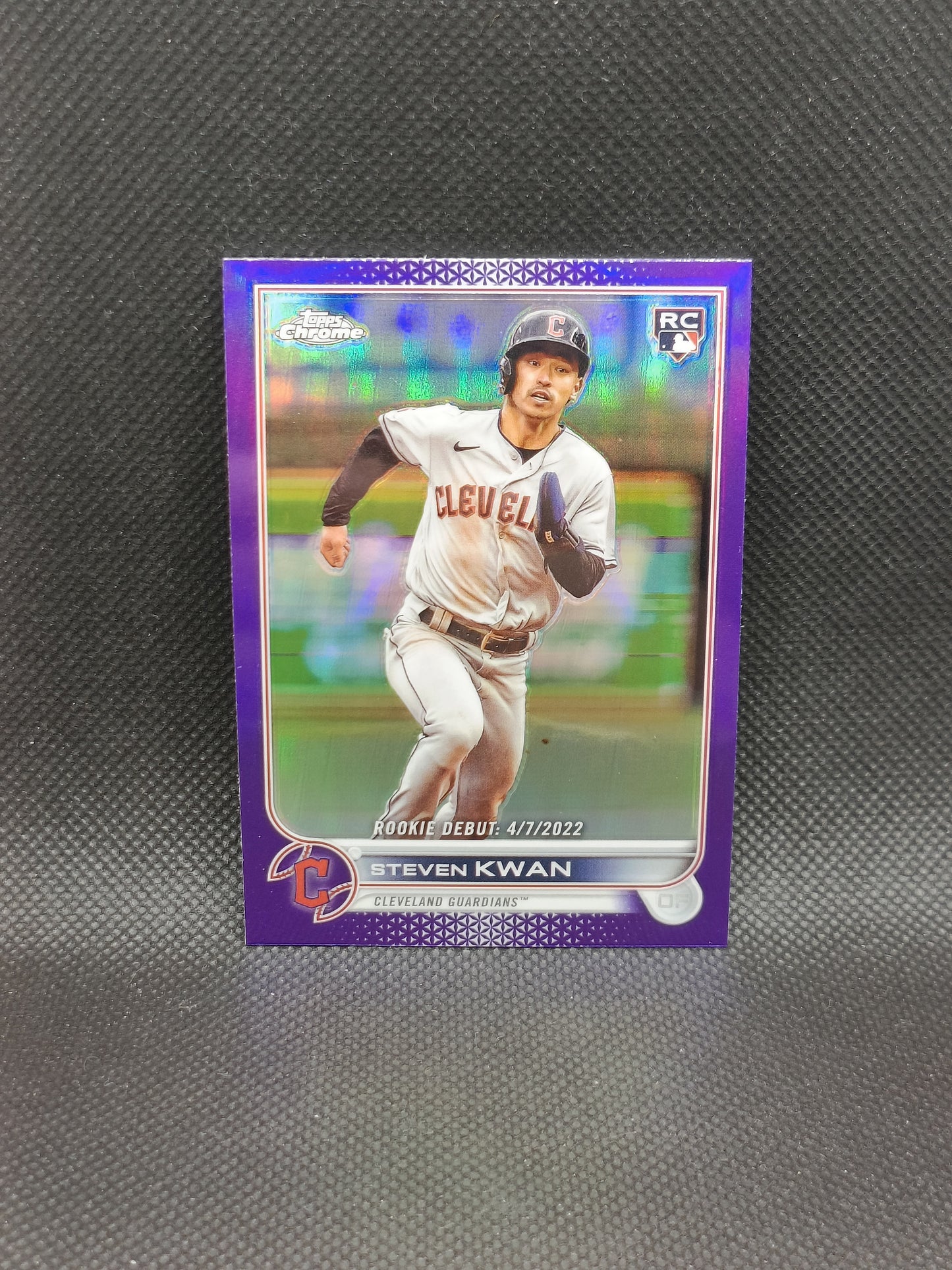 Steven Kwan - 2022 Topps Chrome Update Rookie Debut Purple Refractor - Cleveland Guardians