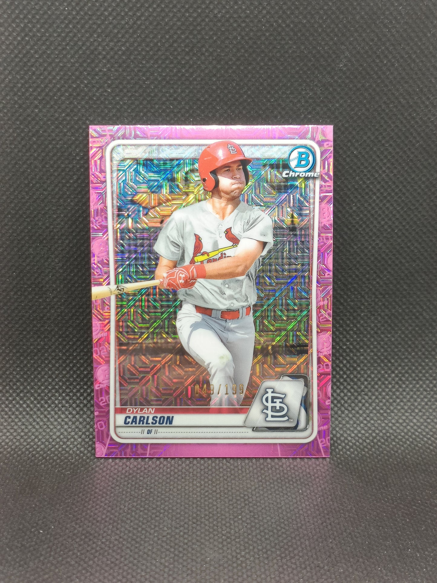 Dylan Carlson - 2020 Bowman Chrome Pink Mojo /199 - St Louis Cardinals