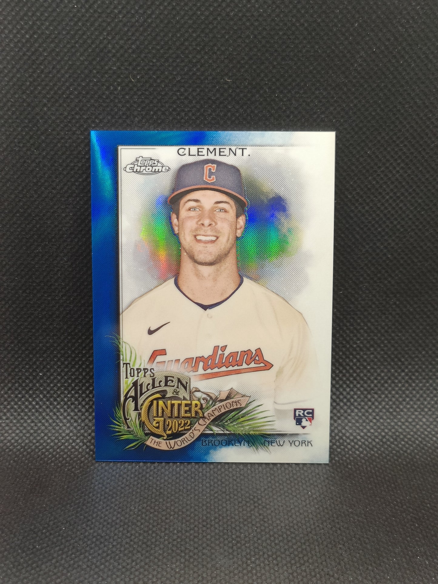 Ernie Clement - 2022 Allen & Ginter Chrome Rookie Blue Refractor /150 - Cleveland Guardians