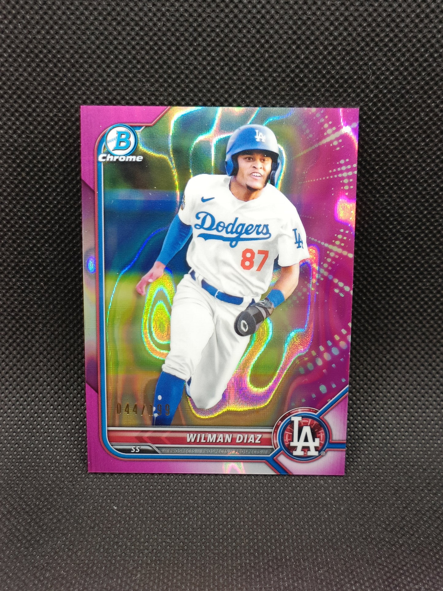 Wilman Diaz - 2022 Bowman Chrome Pink Refractor /199 - LA Dodgers