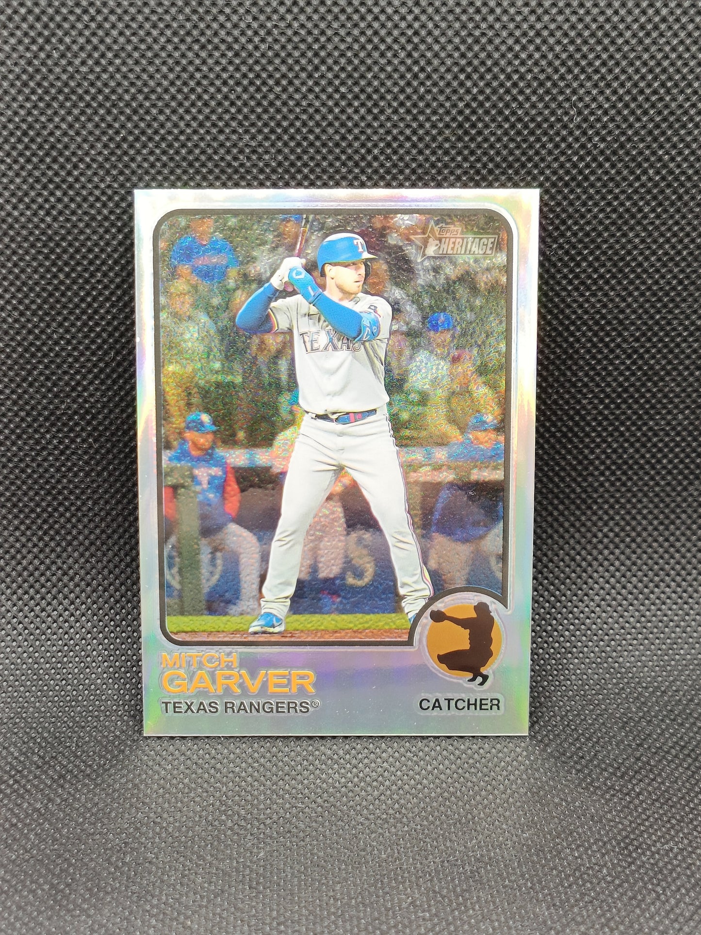 Mitch Garver - 2022 Topps Heritage High Number Chrome Refractor /673 - Texas Rangers