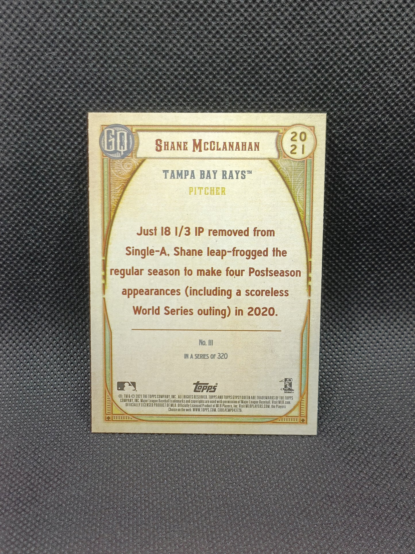 Shane McClanahan - 2021 Topps Gypsy Queen Rookie - Tampa Bay Rays