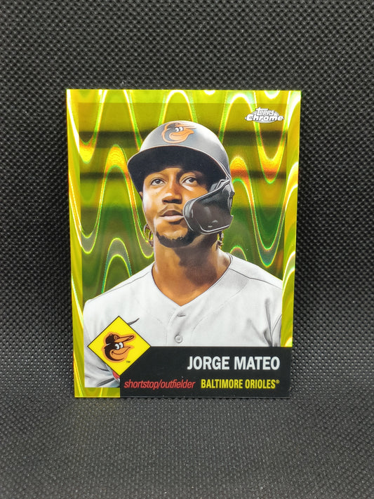 Jorge Mateo - 2022 Topps Chrome Platinum Anniversary Rookie Yellow Raywave /250 - Baltimore Orioles