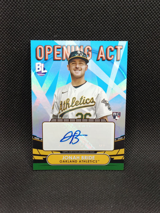 Jonah Bride - 2023 Topps Big League Opening Act Rookie Auto - Oakland Athletics