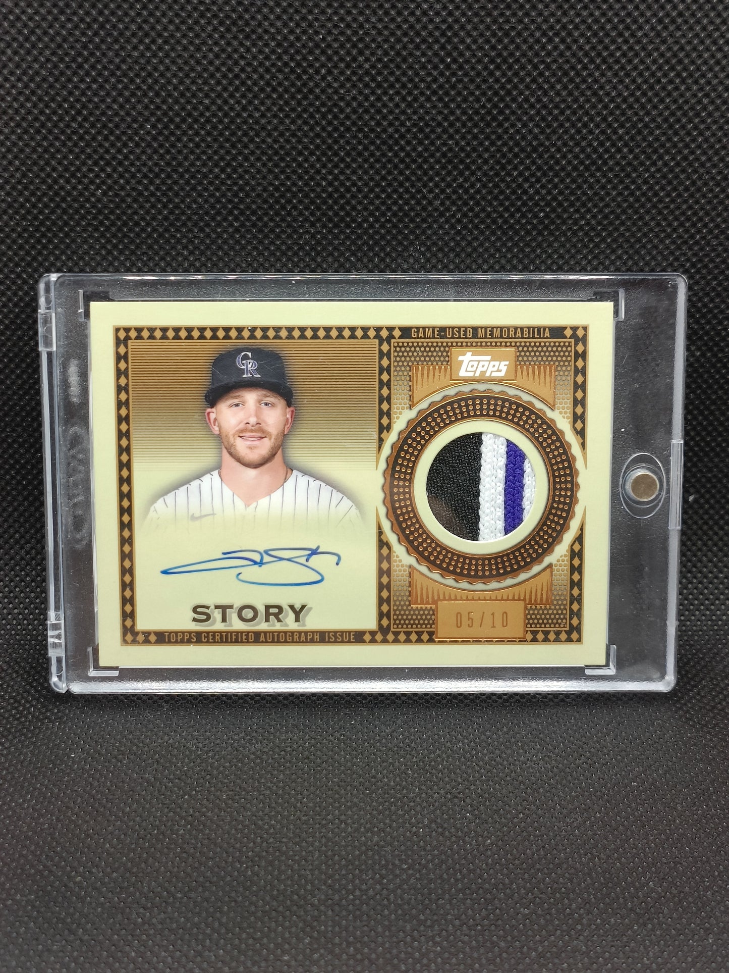 Trevor Story - 2021 Topps Reverence Relic Auto /10 - Colorado Rockies