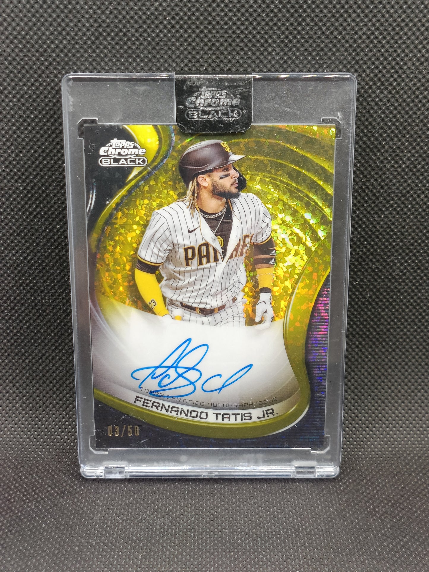 Fernando Tatis Jr - 2022 Topps Chrome Black Gold Mini Diamonds Auto /50 - San Diego Padres