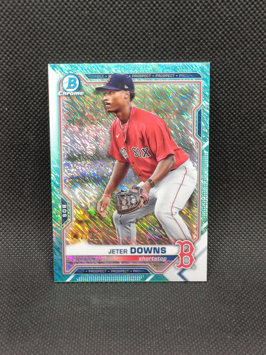 Jeter Downs - 2021 Bowman Chrome Aqua Shimmer /125 - Boston Red Sox
