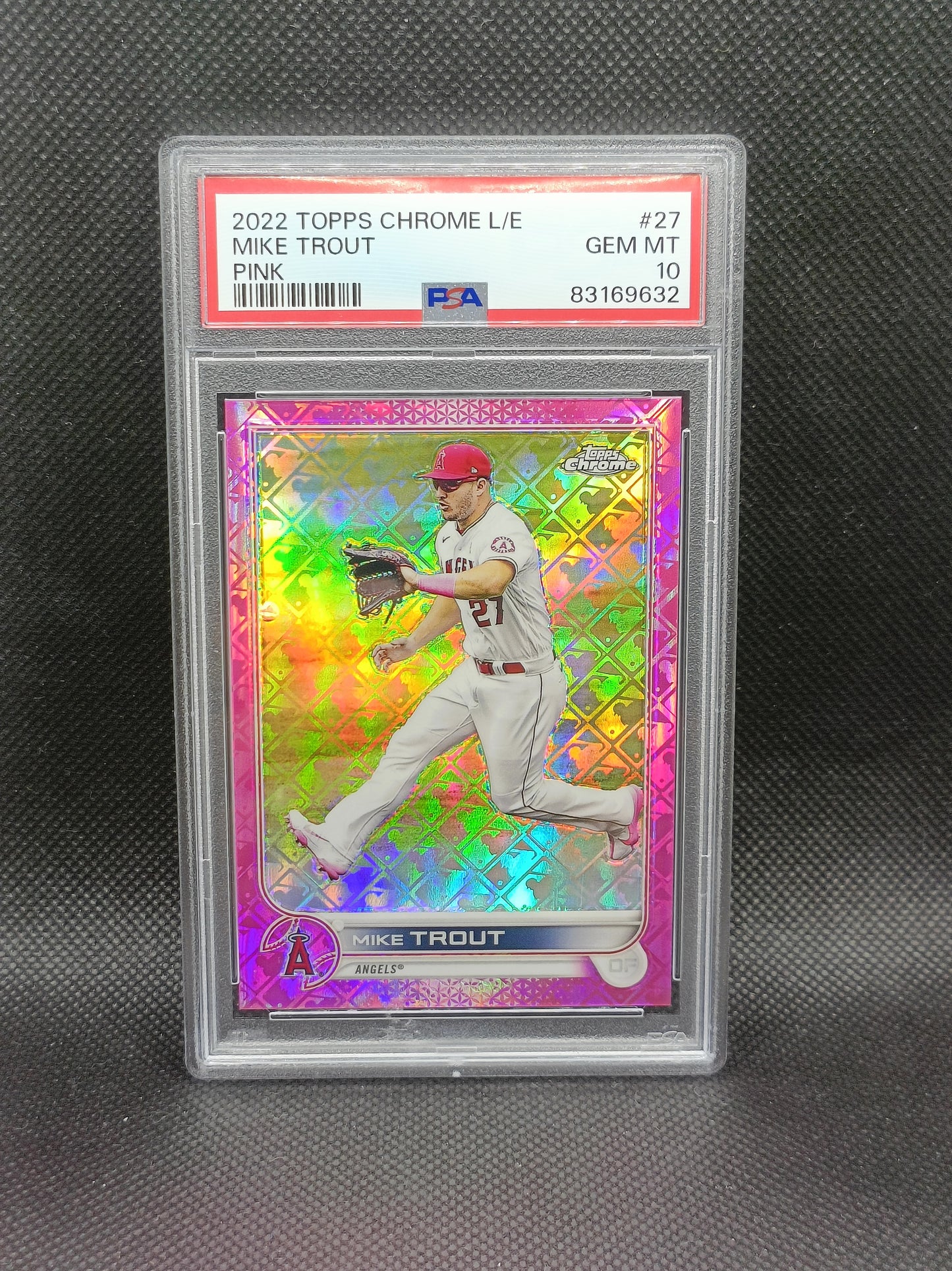 Mike Trout - 2022 Topps Chrome Logofractor Edition Pink #/199 - PSA 10 - LA Angels