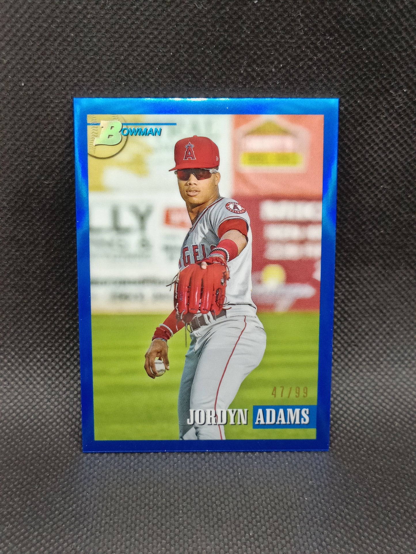 Jordyn Adams - 2021 Bowman Heritage Chrome Blue Refractor /99 - LA Angels