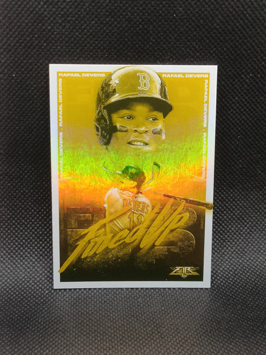 Rafael Devers - 2020 Topps Fire Fired Up Insert Gold Minted Foil - Boston Red Sox