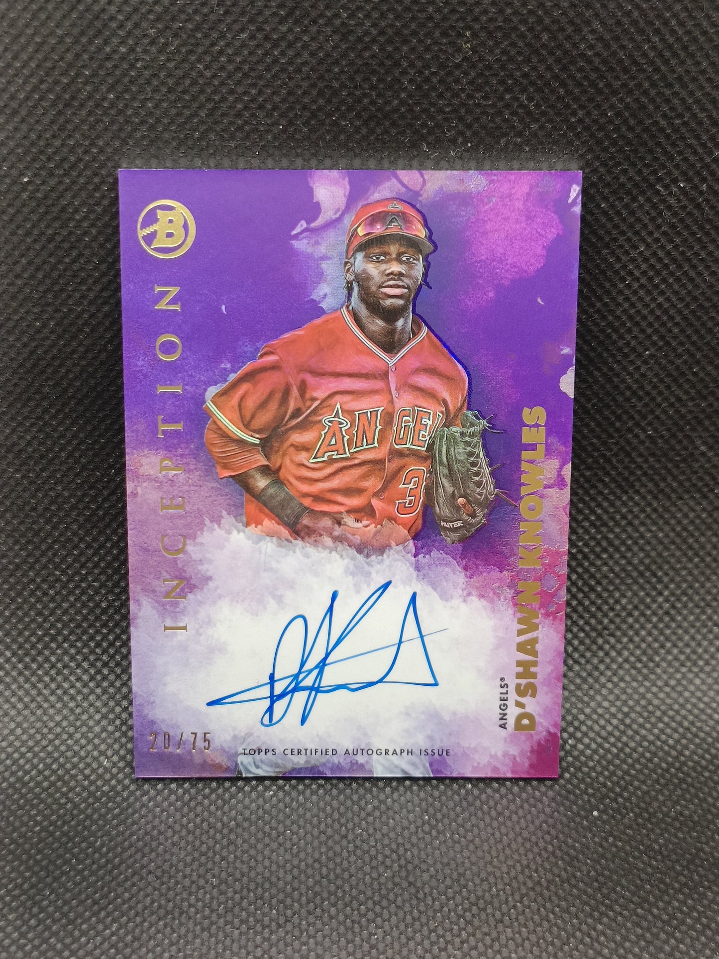 D'Shawn Knowles - 2021 Bowman Inception Auto Purple /75 - LA Angels