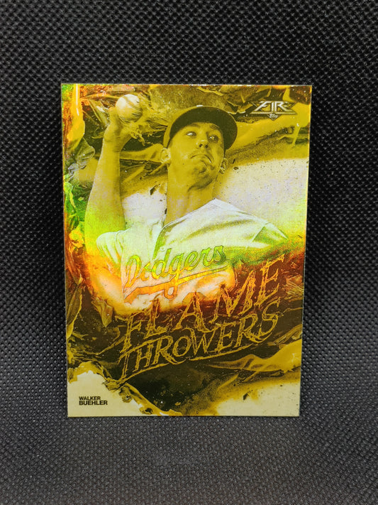 Walker Buehler - 2020 Topps Fire Flamethrowers Insert Gold Minted - LA Dodgers