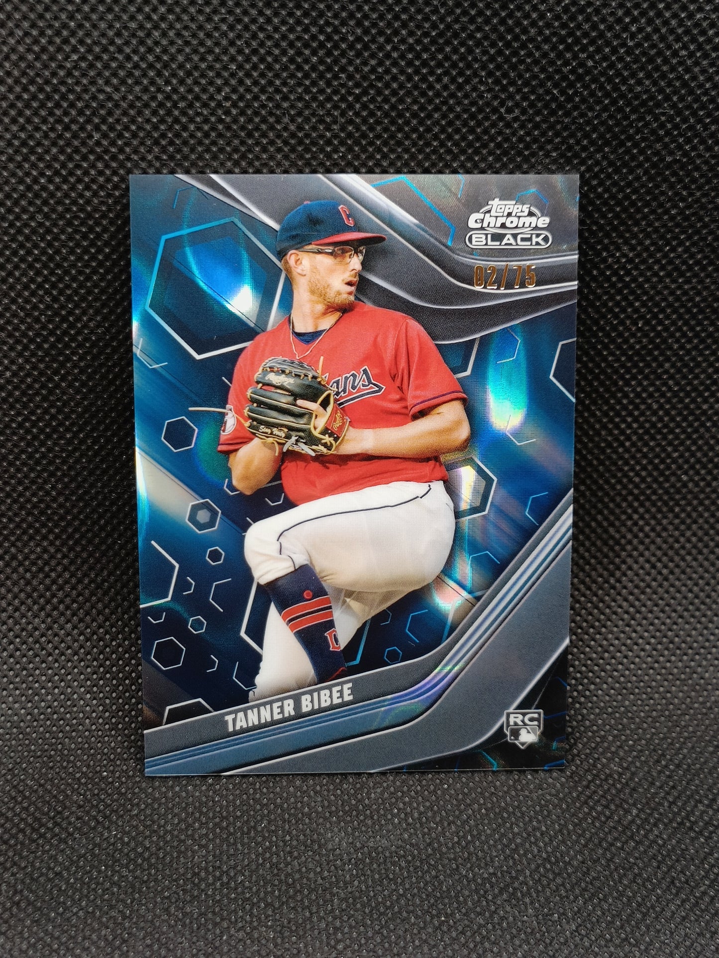 Tanner Bibee - 2023 Topps Chrome Black Rookie Blue Lava Refractor /75 - Cleveland Guardians